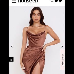 House of CB Reva Dress in Toffee Satin
